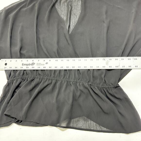 Lane Bryant Babydoll Top Women Plus Size 18 Black Sheer Short Sleeves Casual - Picture 7 of 9